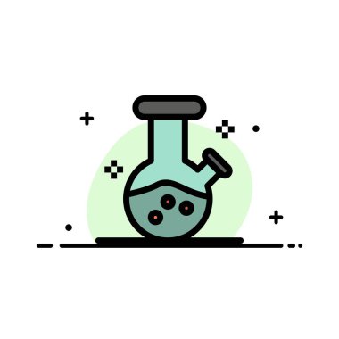 Demo Flask, Lab, Potion Iş düz çizgi dolu simge vektör B