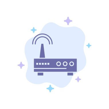 Aygıt, Wifi, Sinyal, Soyut Bulut Geri Eğitim Mavi Simge