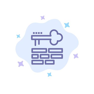 Anahtar, Kilit, Düzen, Soyut Bulut Arka Planda Giriş MaviSi Simgesi