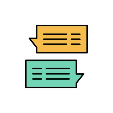 Sohbet, kabarcık, posta, mesaj, konuşmalar düz renk simgesi. Vec