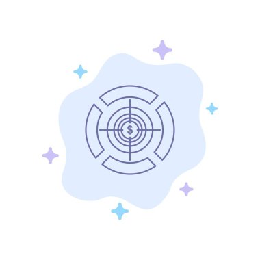 Dart, Odak, Hedef, Soyut Bulut Backgrou Dolar Mavi Simge