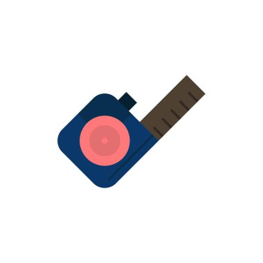 Ölç, Ölç, Teyp, Düz Renk Simgesi. Vektör simgesi yasağı