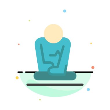 Hızlı, Meditasyon, Eğitim, Yoga Soyut Düz Renk Simge Templa