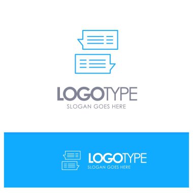 Sohbet, Kabarcık, Posta, Mesaj, Konuşmalar Mavi anahat Logo zekâ