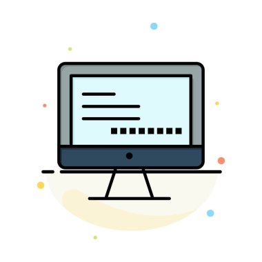 Bilgisayar, Monitör, Metin, Eğitim Soyut Düz Renk Simgesi Sıcaklığı