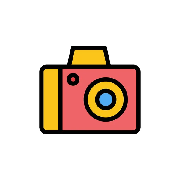 Kamera, Foto, Studio platt färg ikon. Vektor ikon banner Templ — Stock vektor