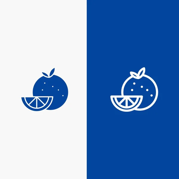 Orange, Mat, Frukt, Madrigal Line och Glyph Solid ikon Blå förbud — Stock vektor