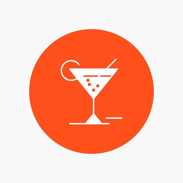 Sklo, sklenice, nápoj, bílá ikona glyfů — Stockový vektor