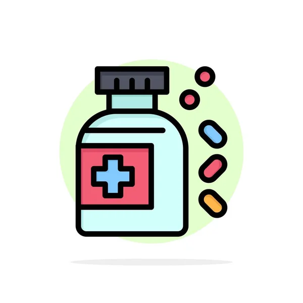 Flasche, Medizin, Tablette abstrakter Kreis Hintergrund flache Farbe i — Stockvektor