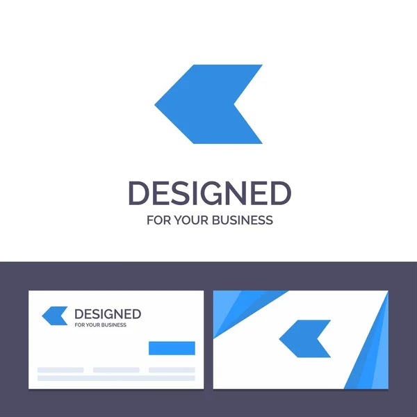 クリエイティブ名刺とロゴテンプレート矢印、ポインタ、左Ve — ストックベクタ