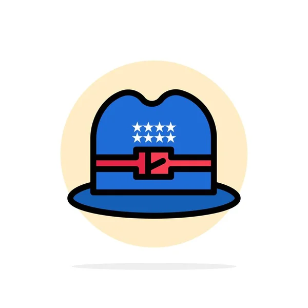 Hat, Cap, American Abstract Circle Background flat color Icon — 图库矢量图片
