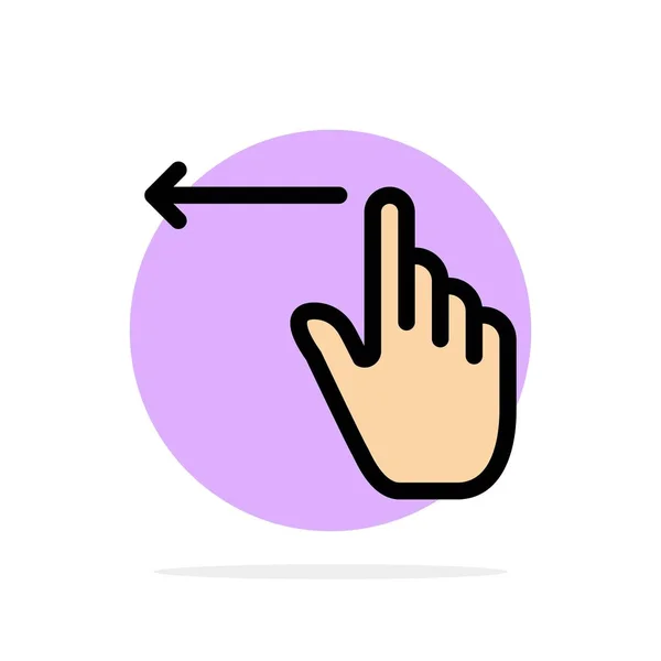 Finger, gester, hand, vänster abstrakt cirkel bakgrund Flat Col — Stock vektor