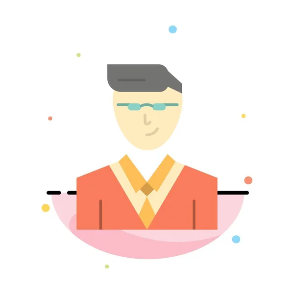 Man, gebruiker, Manager, student abstracte platte kleur pictogram sjabloon — Stockvector