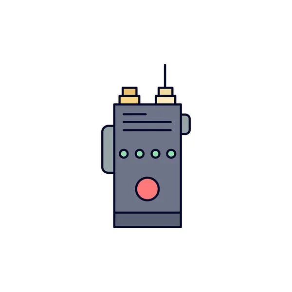Walkie, talkie, communication, radio, camping Flat Color Icon Ve — Image vectorielle