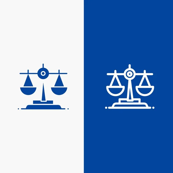 Balance, Irlanda, Law Line e Glyph Ícone sólido Blue banner Line — Vetor de Stock