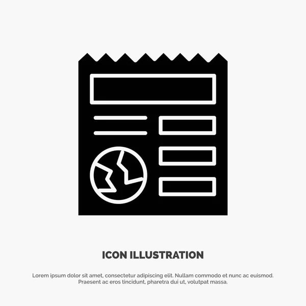 Basic, Document, Globe, Ui solid Glyph Icon vector — Stock Vector