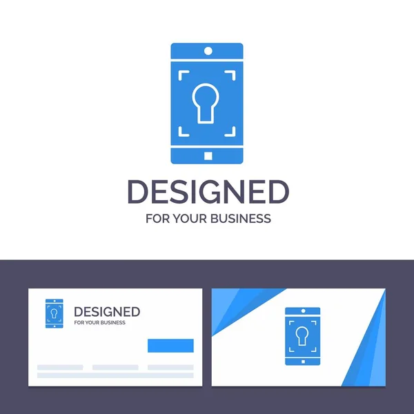 Modèle de carte de visite créative et logo Application, Mobile, Mo — Image vectorielle