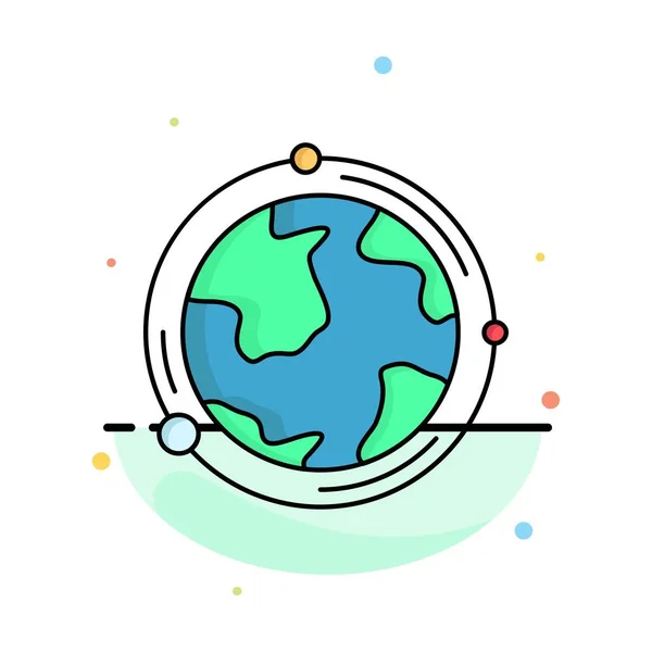 Terre, globe terrestre, monde, géographie, découverte Flat Color Icon Vector — Image vectorielle