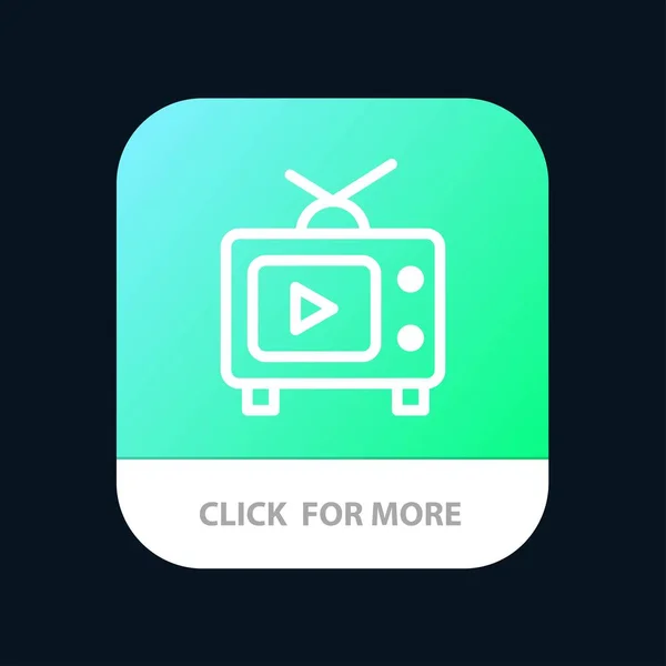 Televize, televize, hraní, video Mobile App Button. Android a iOS L. — Stockový vektor