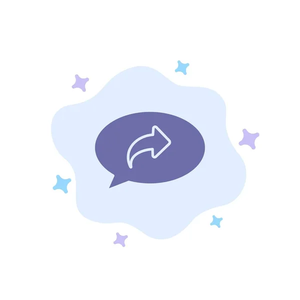 Basic, chat, pijl, rechts blauw pictogram op abstracte Cloud achtergrond — Stockvector