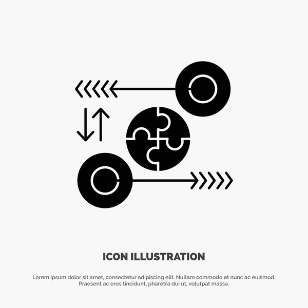 Puzzle, Negocio, Idea, Marketing, Pertinent solid Glyph Icon ve — Vector de stock