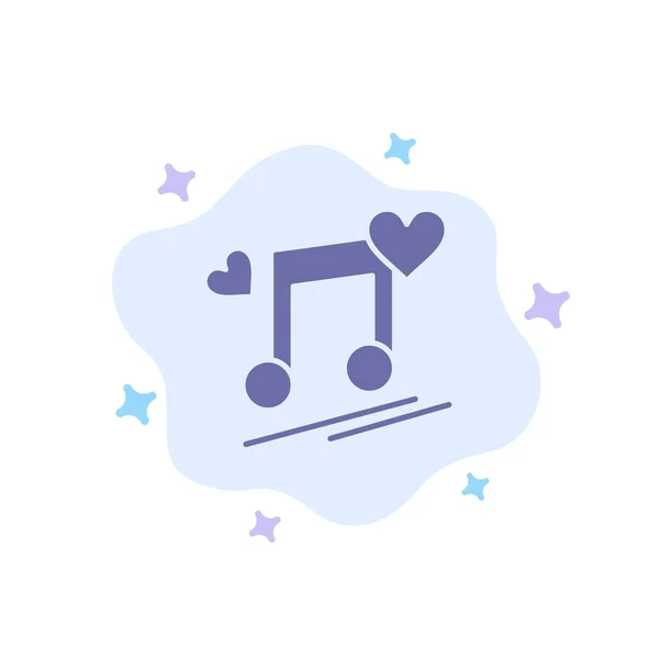 Musiknod, nod, lyrics, kärlek, sång blå ikonen på abstrakt moln — Stock vektor