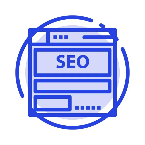 Website, Server, Data, Hosting, Seo, Tech Blue Dotted Line — стоковый вектор