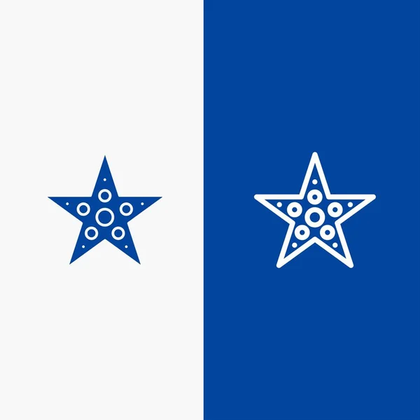 Веб-линия и иконка Glyphd Blue banner Line и Glyphh d 'i — стоковый вектор