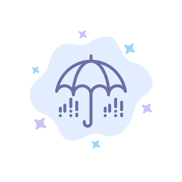 Regenschirm, Regen, Wetter, frühlingsblaues Symbol auf abstrakter Wolke zurück — Stockvektor