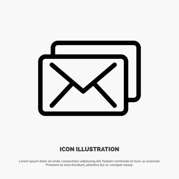 Business, Mail, Message Line Icône vecteur — Image vectorielle