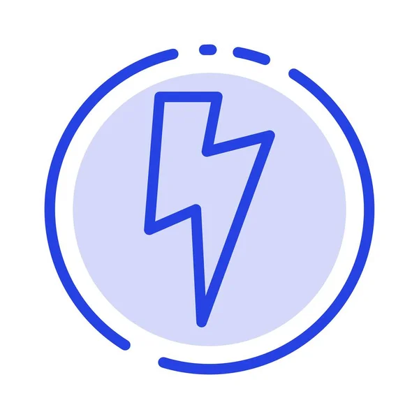 Power, Basic, Ui Blue Dotted Line Icon - Stok Vektor