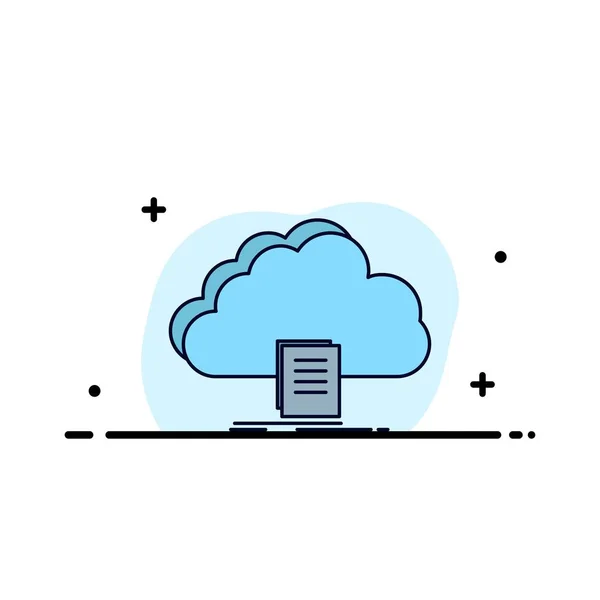 Nuage, accès, document, fichier, téléchargement Flat Color Icon Vector — Image vectorielle