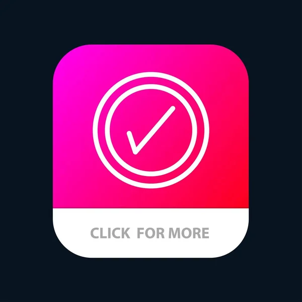 Cochez, Interface, Bouton de l'application mobile utilisateur. Android et IOS Line Ve — Image vectorielle