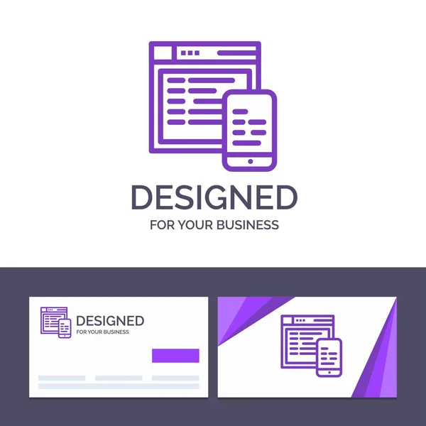 Modello Creative Business Card e logo Responsive, Design, Web — Vettoriale Stock