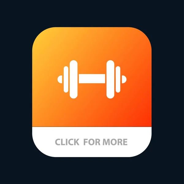 Dumbbell, Fitness, Sport, Motivation Mobile App Button. Android — Stock Vector