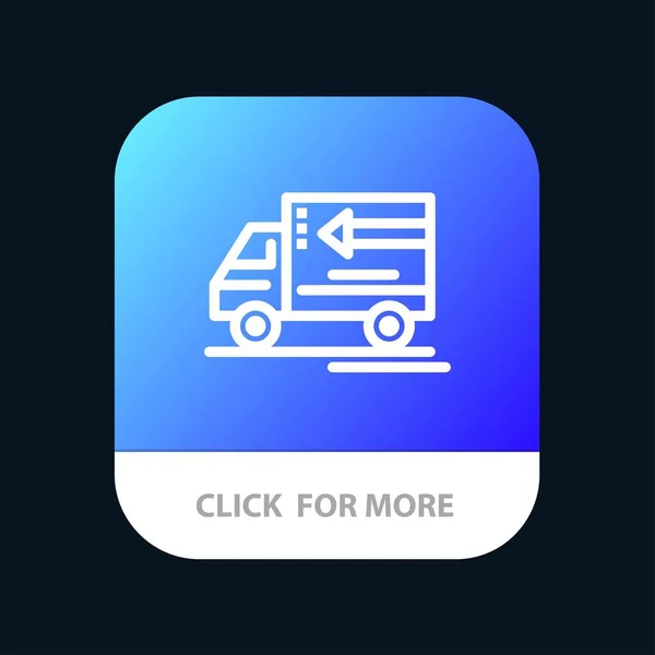 Vrachtwagen, levering, goederen, voertuig mobiele app knop. Android en ik — Stockvector