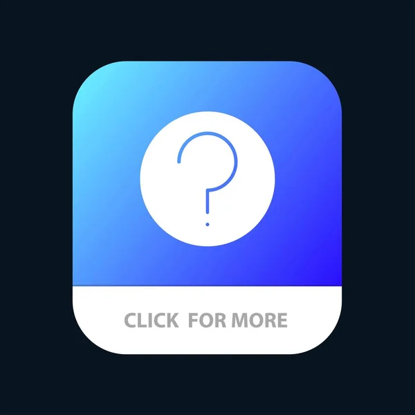 Basic, help, ui, mark mobile app button. Androide und ios glyph v — Stockvektor