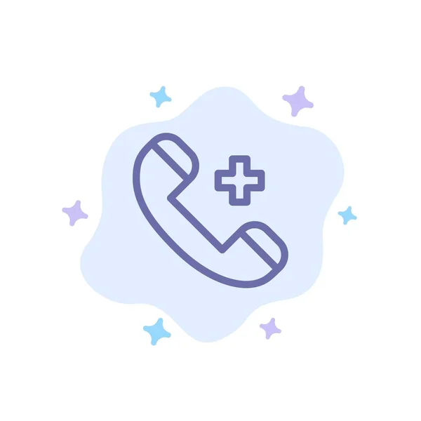 Llamada, Llamada, Hospital, Teléfono, Eliminar icono azul en la nube abstracta — Vector de stock