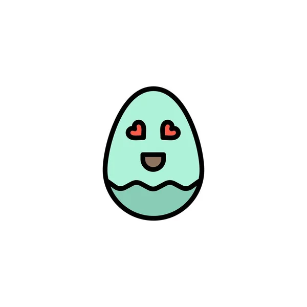 Plantilla de logotipo de Egg, Happy, Easter Business. Color plano — Archivo Imágenes Vectoriales