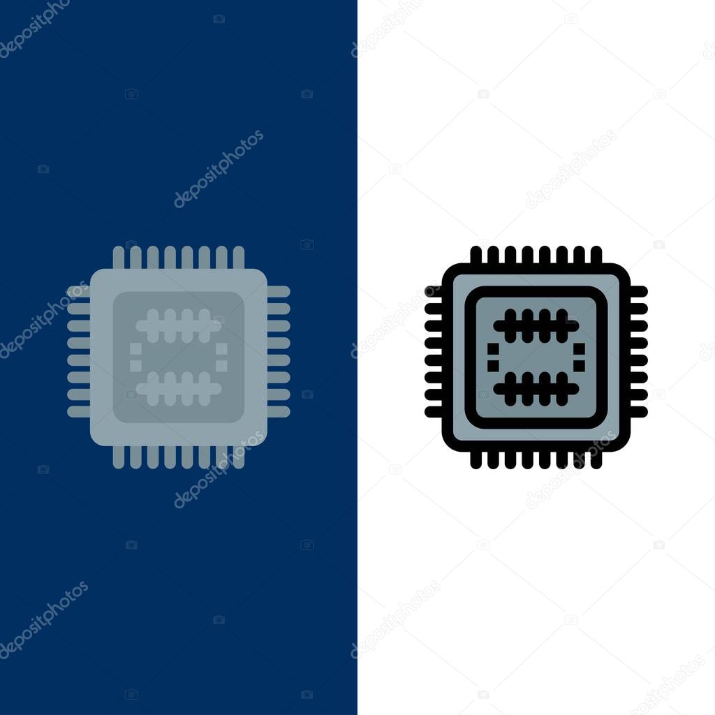 System, Tech, Technology, Cpu  Icons. Flat and Line Filled Icon 