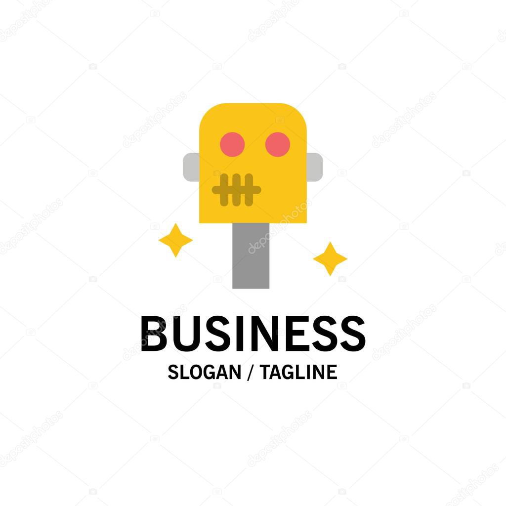 Space, Suit, Robot Business Logo Template. Flat Color