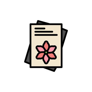 Tohumlar, Dosya, Çiçek, Bahar Yassı Renk Simgesi. Vektör simgesi afiş