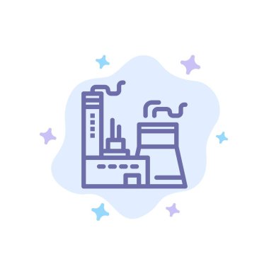 İnşaat, İnşaat, Fabrika, Soyut Sanayi Mavi Simge 