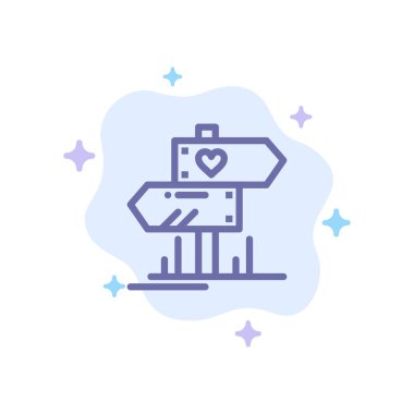 Yön, Aşk, Kalp, Soyut Bulut Geri Düğün Mavi Simge