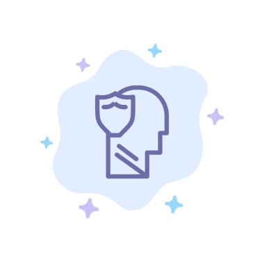 Shield, Güvenli, Erkek, Kullanıcı, Soyut Bulut Bac Veri Mavi Simge