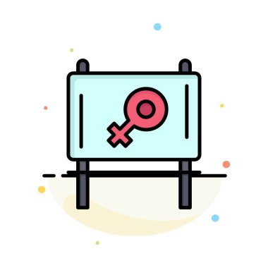 Pano, Reklam, İleti Soyut Düz Renk Simgesi Şablonu