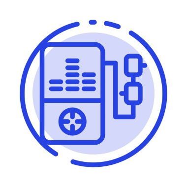Müzik, Mp3, Çal, Eğitim Mavi Noktalı Çizgi Simgesi
