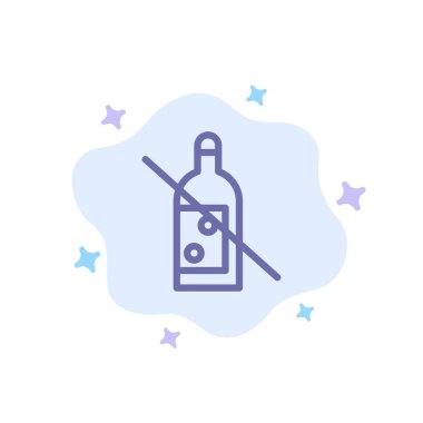 Alkol, Şişe, Yasak, Hayır, Soyut Cl Üzerinde Viski Mavi Simge