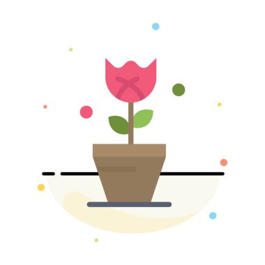 Dekorasyon, Paskalya, bitki, lale soyut düz renk simge Templa