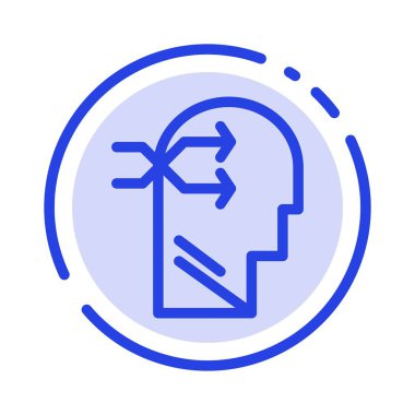 Zihinsel asmak, Baş, Brian, Düşünme Mavi Noktalı Çizgi Hattı Simgesi